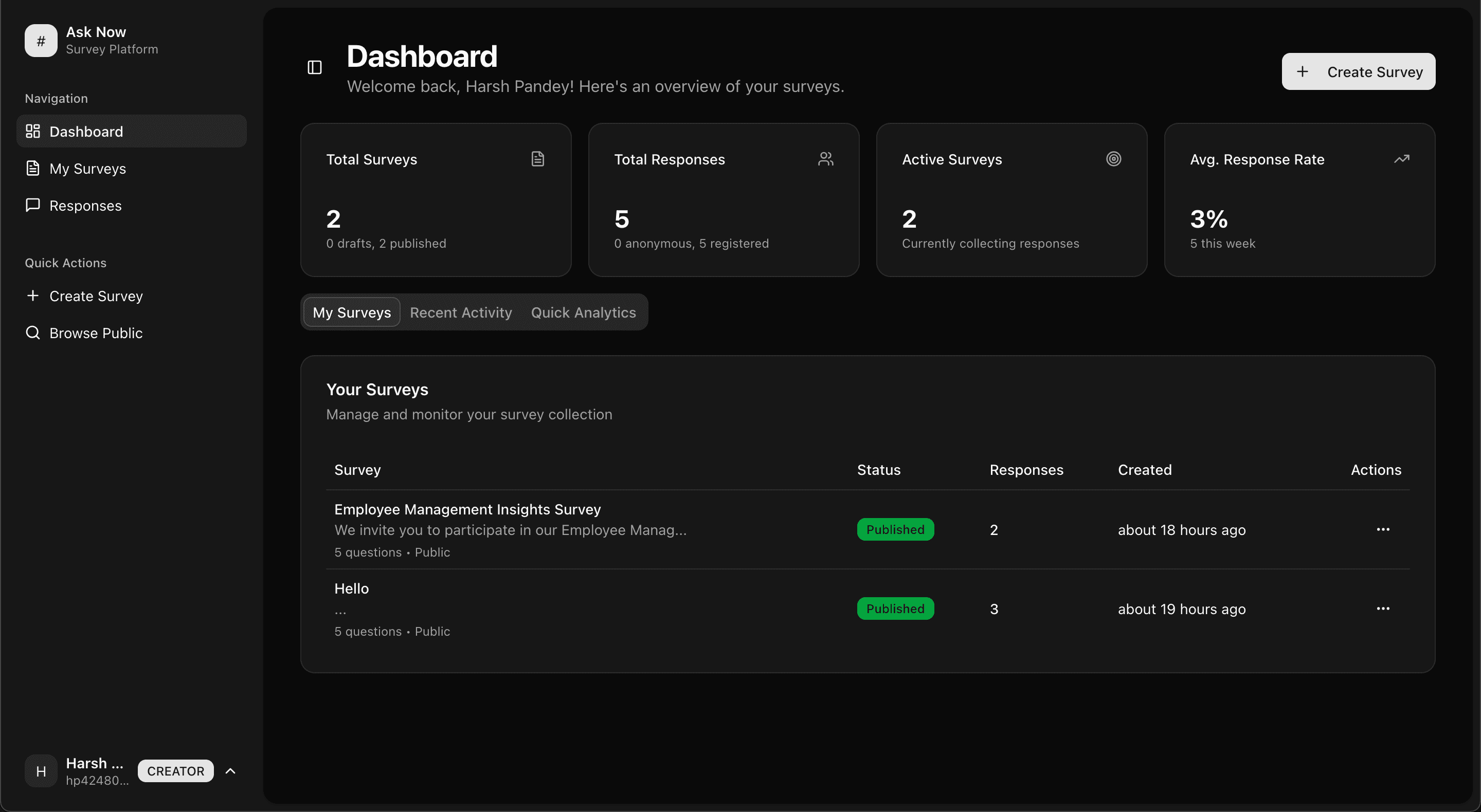 app screen